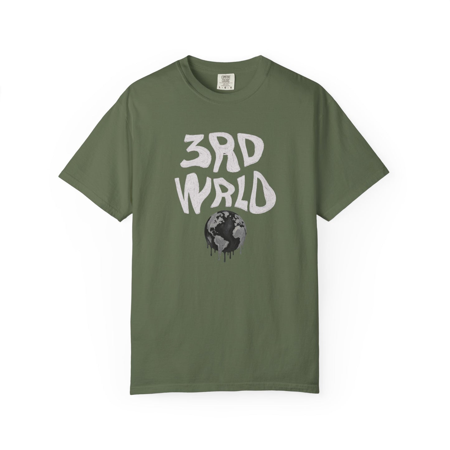 White Logo Unisex Garment-Dyed T-shirt